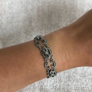 Banana Republic Antique Silver Crystal Bracelet